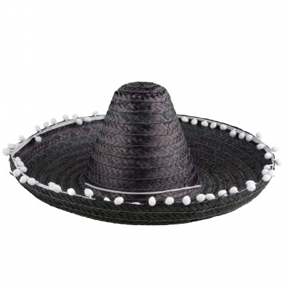 Mexický slamený klobúk čierny 50 cm