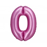 Fóliový balón číslo 0 saténová ružová