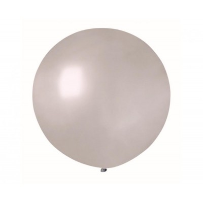 Latexový dekoračný balón metalický strieborný 65 cm