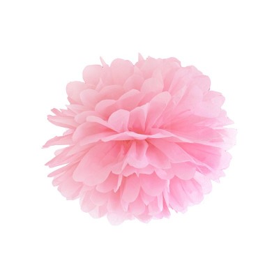 Pompónová visiaca guľa svetlá ružová 35 cm
