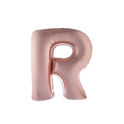Fóliový balón písmeno R farba Rose Champagne
