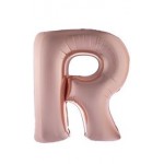Fóliový balón písmeno R farba Rose Champagne