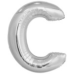 Fóliový balón písmeno C strieborné