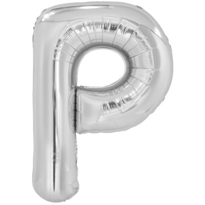 Fóliový balón písmeno P strieborné