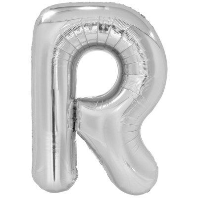 Fóliový balón "R" strieborný