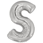 Fóliový balón písmeno S strieborné