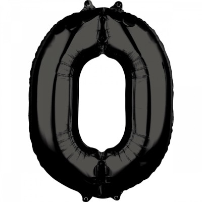 Fóliový balón 0 čierny