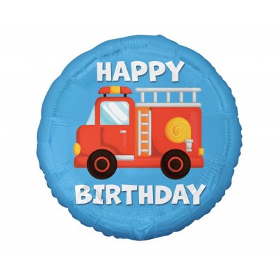 Fóliový balón požiarnické auto Happy B-Day