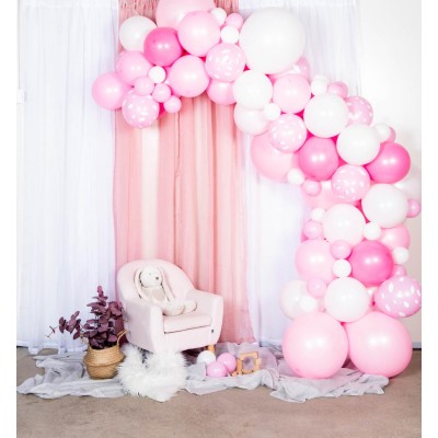 Balónová dekoračná sada mix ružovo biela
