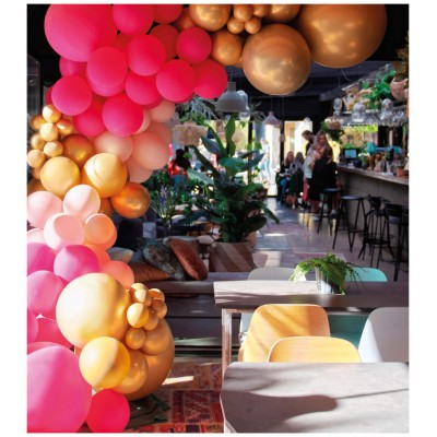 Balónová dekoračná sada oblúk ružovo zlatý mix