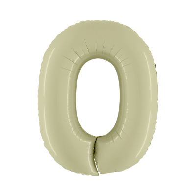 Fóliový balón číslo 0 satén olivová farba
