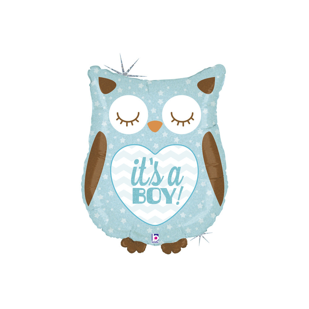 Fóliový Supershape holografický balón Sova - It´s a Boy Fóliový Supershape holografický balón Sova - It´s a Boy