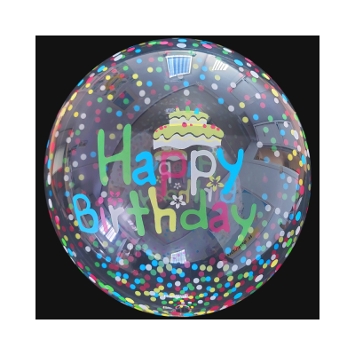 Transparentný balón Happy Birthday 45 cm