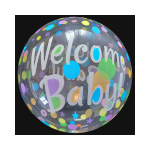 Transparentný Bobo balón Welcome Baby 45 cm