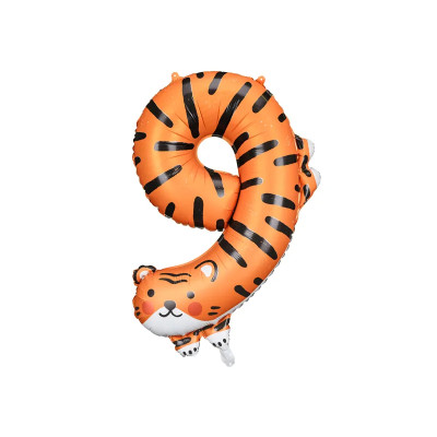 Fóliový balón číslo 9 tiger