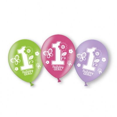 Latexové balóny 1 narodeniny dievčatko