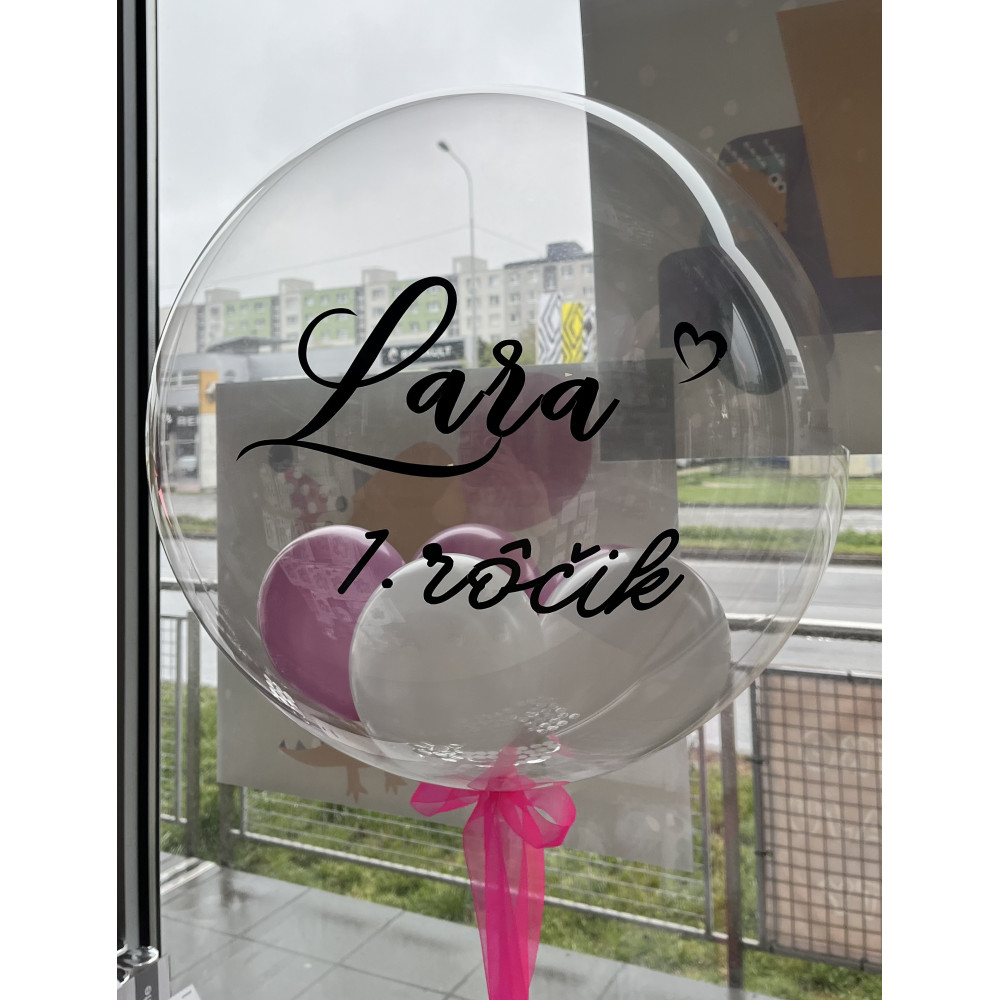 Personalizovaný transparentný balón 60 cm