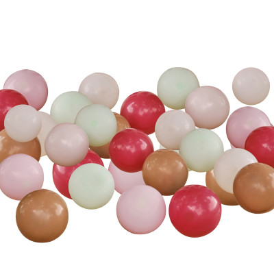 Latexové dekoračné balóny telovej, zelenej, červenej a hnedej farby