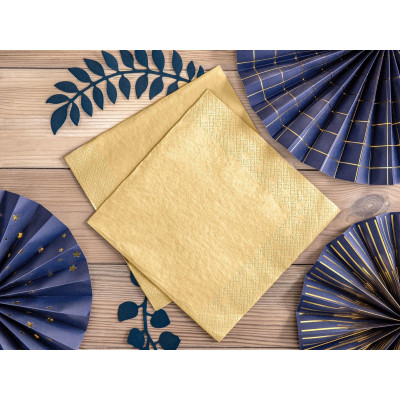 Servítky metalická zlatá