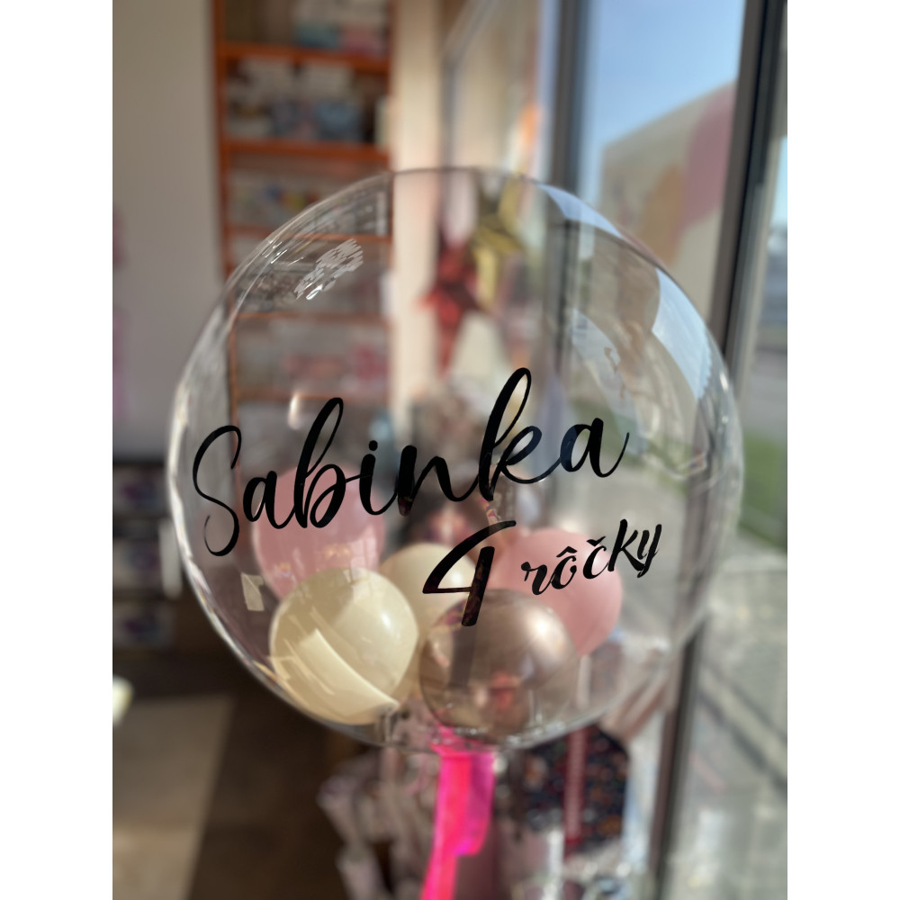Personalizovaný transparentný balón 40 cm