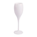 Plastový nerozbitný pohár na sekt, prosecco a víno bielej farby 150 ml
