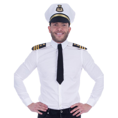 Námornícka kapitánska sada čiapka, kravata a výložky