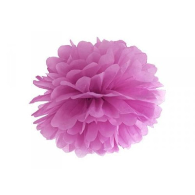 Pompónová visiaca guľa ružová 25 cm