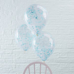 Latexové balóny s modrými konfetami