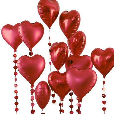 Fóliové balóny srdcia červené