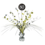 Dekorácia na stôl Happy Birthday 80 Sparkling zlato šedá