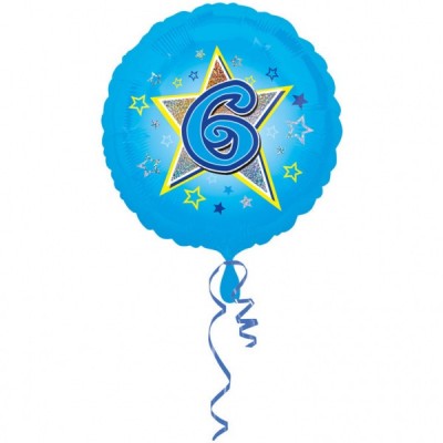 Fóliový balón "6" boy modrý