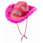 Kovbojský klobúk s korunkou ružový