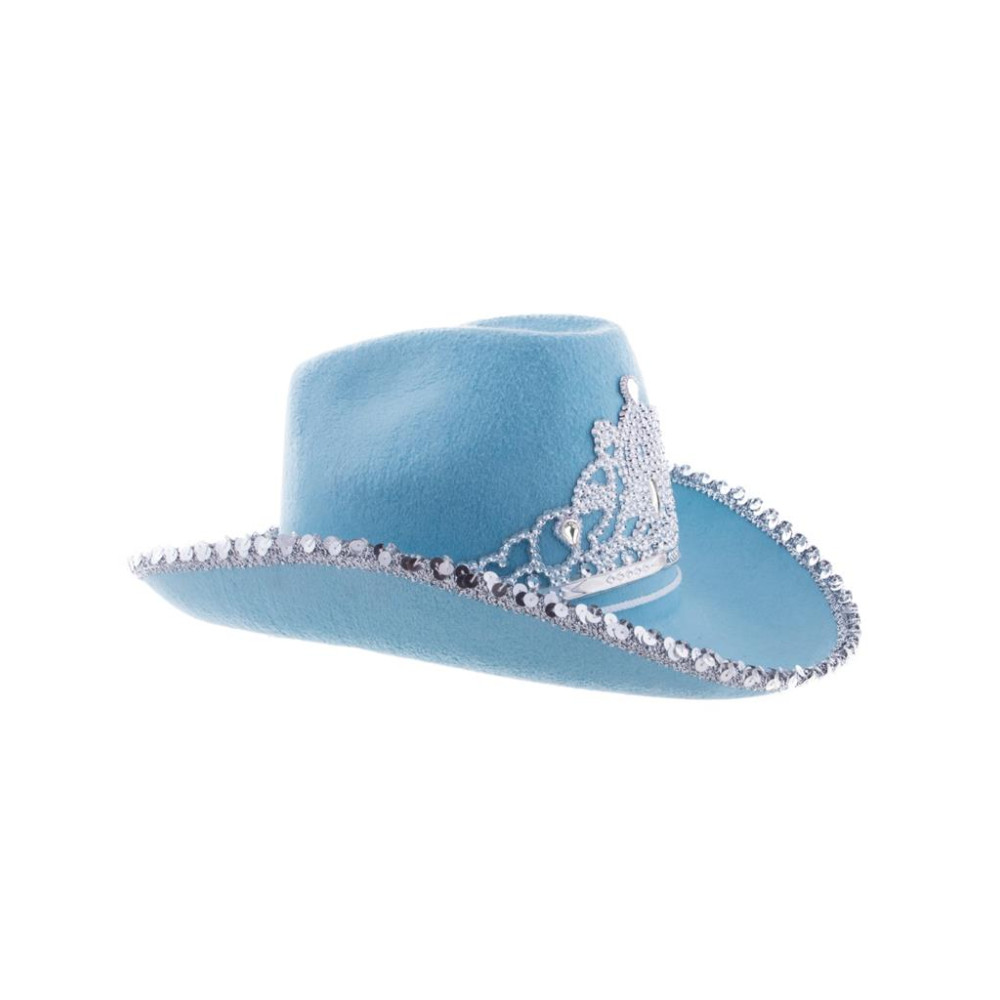 Kovbojský klobúk s korunkou modrý