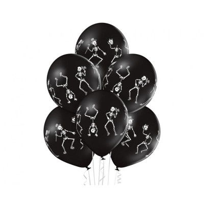 Latexové balóny Halloween Tancujúce kostry čierne 30 cm