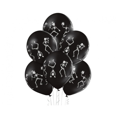 Latexové balóny Halloween Tancujúce kostry čierne 30 cm
