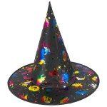 Čarodejnícky klobúk čierny s farebnou potlačou