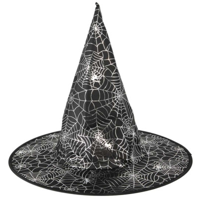 Čarodejnícky klobúk čierny so striebornou potlačou