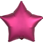 Fóliový balón Satin Luxe tmavoružový hviezda