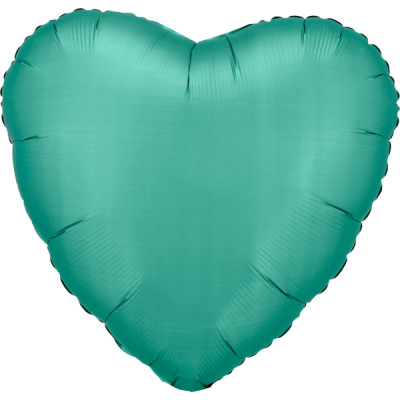Fóliový balón Satin Luxe nefritové zelené srdce
