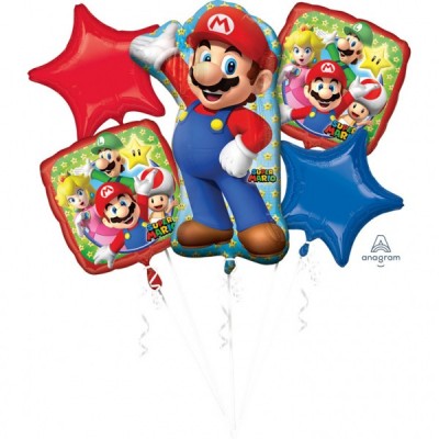 Balónová fóliová buketa Super Mário