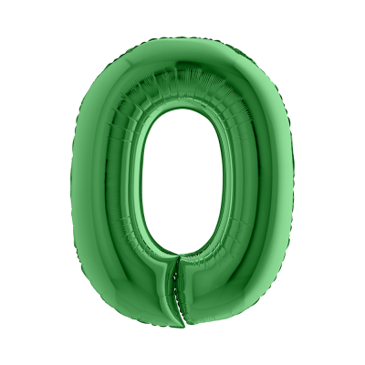 Fóliový balón číslo 0 farba zelená