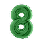 Fóliový balón číslo 8 farba zelená