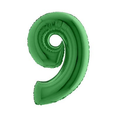 Fóliový balón číslo 9 farba zelená