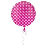 Fóliový balón ornamentový ružový