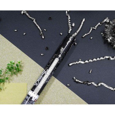 Vystreľovacie konfety strieborné serpentíny 40 cm