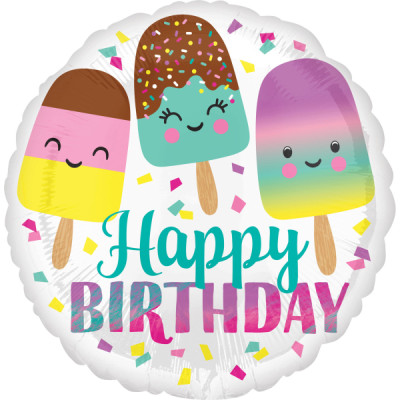Fóliový balón Happy Birthday Ice Cream