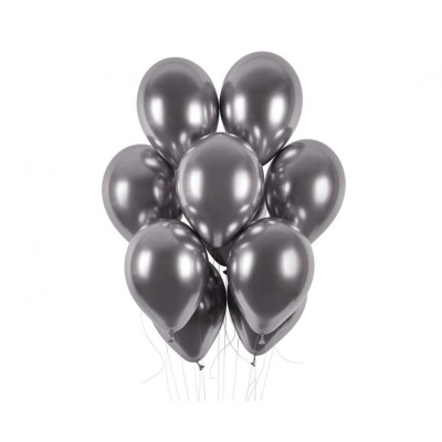 Latexový lesklý balón grafitový 33 cm