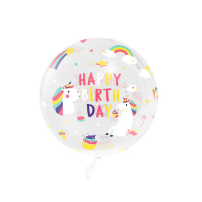 Transparentný Bobo PVC balón Jednorožec