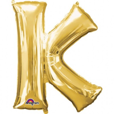 Fóliový balón "K" zlatý