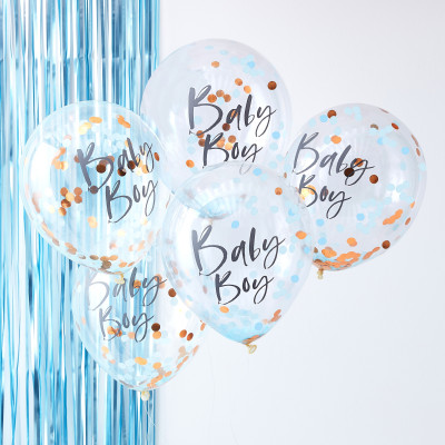 Transparentný balón s konfetami Baby Boy
